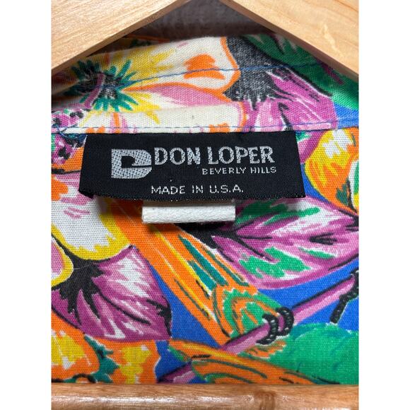 Vintage Don Loper Hawaiian Button Up Shirt Blue Mens XL Tall‎ - Picture 3 of 5